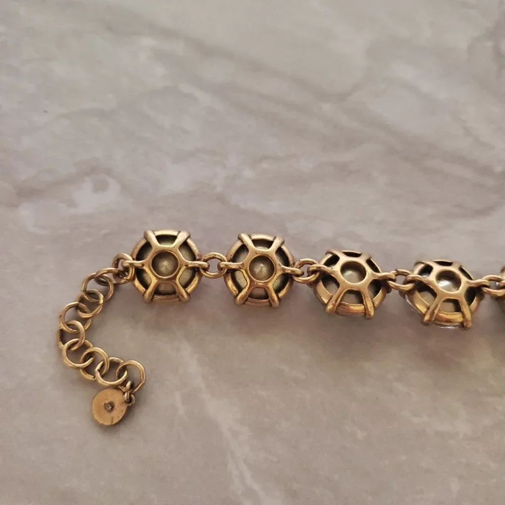 ✨ Stella and Dot Blush Rose Pink Jumbo Rhinestones Crystal Statement Bracelet ✨ - Picture 7 of 10